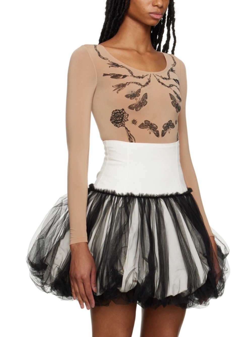 NWT WOLFORD Olaf Hayek String Body In Fairy Light / Black  ~ Size XS